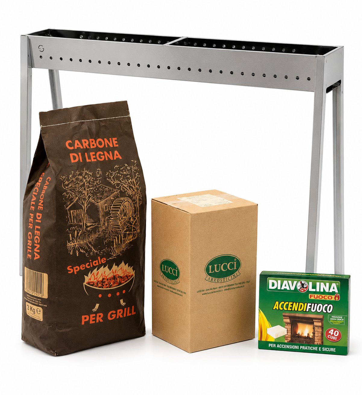 Box 150 Arrosticini + griglia carbone 100cm