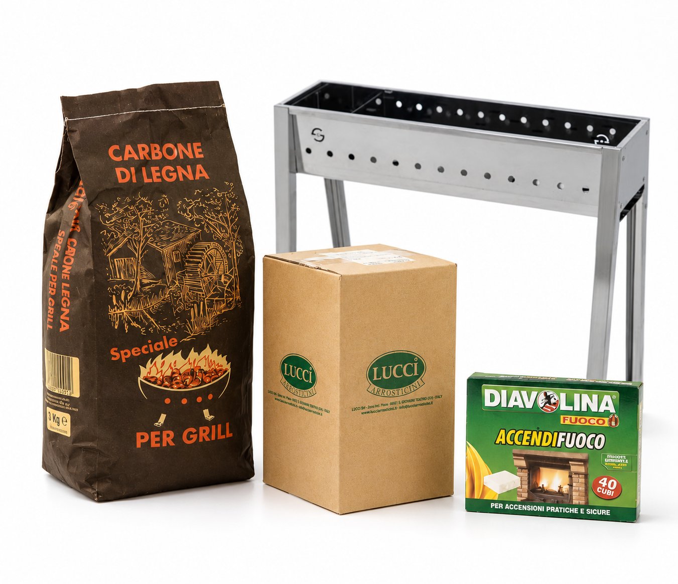Box 150 Arrosticini + griglia carbone 50cm