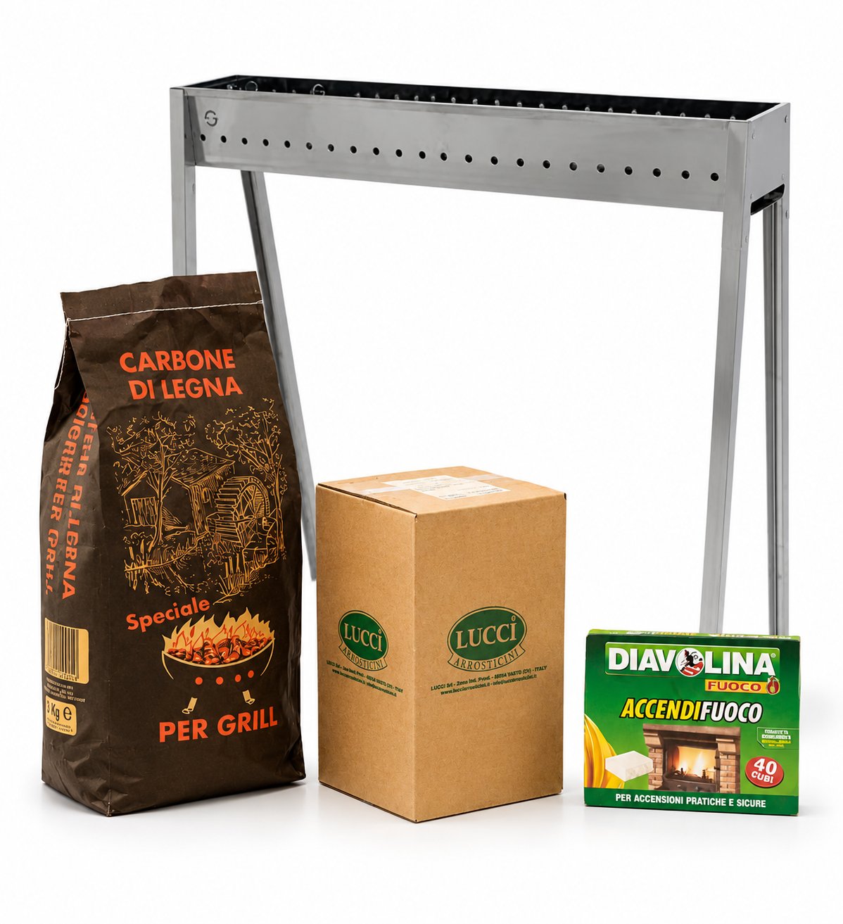 Box 150 Arrosticini + griglia carbone 80cm